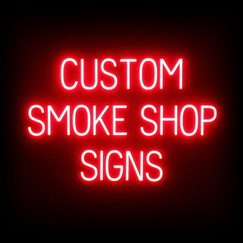 Image of SpellBrite Custom Smoke Shop Sign for Business, Ultra-Bright Red LEDs | Customizable Click-Together Storefront Signage, with Visibility from 500 ft - 8 Animations, 6 Brightness Options, Neon Look