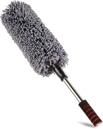 TRENDORA Car Duster Kit Microfiber Brush for Exterior and Interior Detail Brush Lint and Scratch Free Duster for Truck SUV RV and Motorcycle
