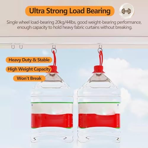 Ultra-Thin Aluminium Ceiling Curtain Track System, 7ft Room Divider Rod with Quiet Pulleys, Easy Install, White Color - Perfect for Home & Office Décor