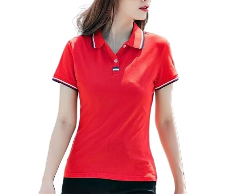 Maglia da golf estiva da donna a maniche corte, comoda maglietta sportiva for abbigliamento da golf da corsa all'aperto