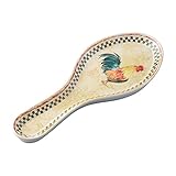 UPware Country Rooster Melamine Spoon Rest, Cooking Spoon Holder for Stove Top, Kitchen Counter, and Dining Table, 9.625 Inch, Multicolor
