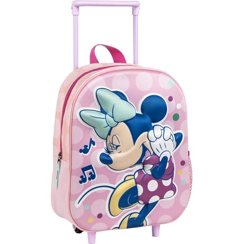 Mochila infantil Trolley 3D Minnie medidas 25,0 x 31,0 x 10,0 cm para crianças com alças ajustáveis e ergonómicas, mochila infantil conforto e ajuste com espaço, material resistente e fácil de limpar