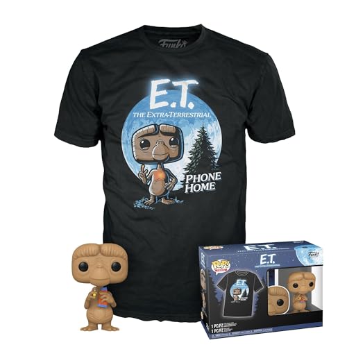 Funko Pop! & tee: E.T.- E.T. with Reeses - Medium - Camiseta, Franela - Ropa con Figura de Vinilo Coleccionable - Idea de Regalo - Juguetes y Camiseta de Manga Corta para Adultos Hombres y Mujeres