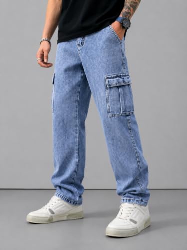 Image of Men's Comfortable Casual Denim Jeans | Men's Solid Straight Fit Jeans | Mid Rise Denim Pants | Regular Fit Stretchable Jeans