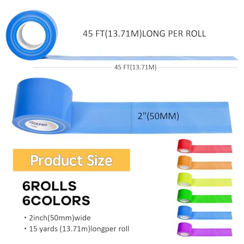 Image of SIKEDEPRO Rainbow Colored Duct Tape 12 Pack,15 Yards x 2 Inch Heavy Duty Rainbow Waterproof Colored Tape Variety Pack,Tear by Hand,Great for Packaging, Arts & Crafts and DIY