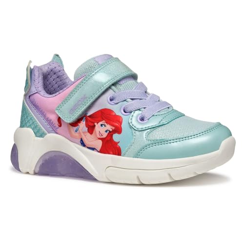 Geox J FADINLIGHT Girl B Sneaker, Watersea/Lilac, 34 EU