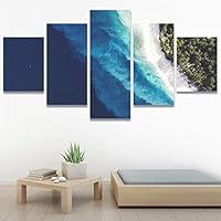 SIGNWIN 5 Panel Canvas Wall Art Modern Art Aerial Expressive Global Landscape Mountain Multicolor Photography for Home Decorations Ready to Hang - 60