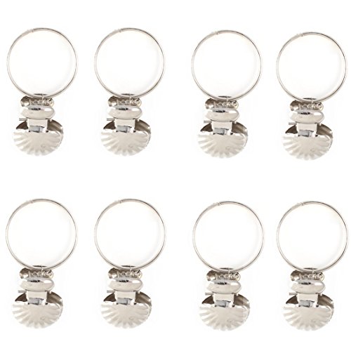 Aexit Stainless Steel Window Treatments Shell Decor Window Curtain Clip Hooks Drapery Rod Rings Window Treatment Sets 8 PCS
