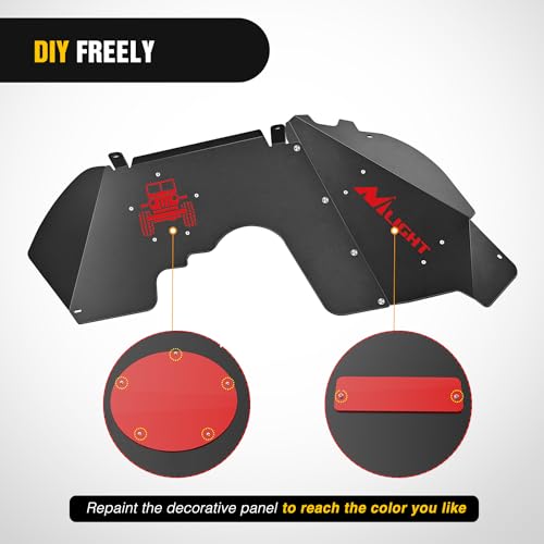 Image of Nilight Front Inner Fender LinersWheel Cover Fit for 2018 2019 2020 2021 2022 2023 2024 2025 Wrangler JL JLU & Gladiator JT 4 Doors 2 Doors Unlimited Bolt-on Style Fender Flares Splash Guards