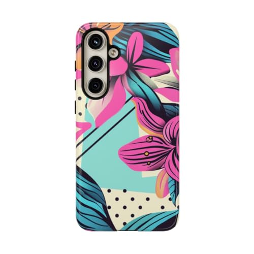 Coque rigide Samsung S24 Plus fleurie rose brillante