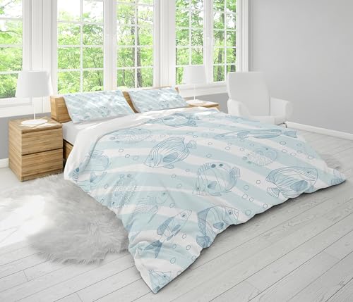 Parure de lit anti-transpiration Sea World poisson lit 1 place - 3