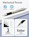Nicpro 35PCS Gold Art Mechanical Pencils Set, 3 PCS Metal Drafting Pencil 0.5 mm & 0.7 mm & 0.9 mm & 3 PCS 2mm Lead Holder (6B 4B 2B HB 2H 4H Colors) For Sketching Drawing
