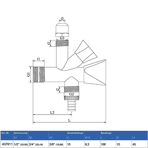 Robinet Équerre Combiné Schell 437011 Auto-Étanche 1/2 DN 15 pour Lave-Vaisselle - 8