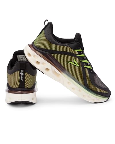 Image of VCTR Reflector RFL01 Weaving Color Reflection Sports Breathable Athletics & Gym Running Shoes for Men (Black, Green)