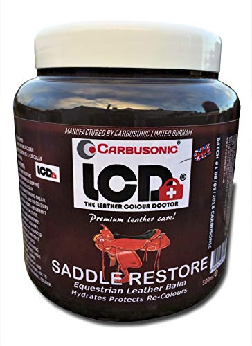 Carbusonic Bálsamo de Piel Silla de Montar y Caballo, restaura Objetos de Piel equitación Desgastados