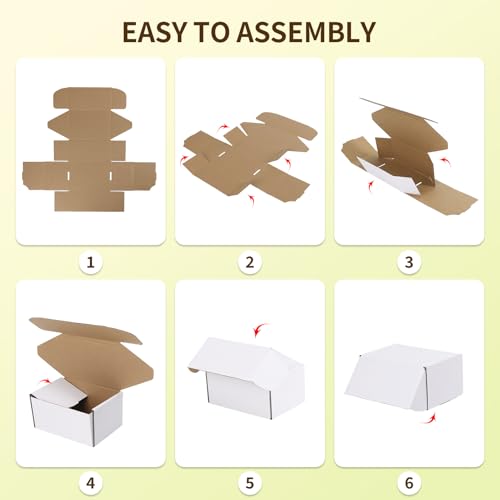 Image of WIFTREY 6X4X3 Shipping Boxes Set of 30, 6X4X3 White Corrugated Cardboard Box for Packaging Small Business, Gift Packing, Mailing, Moving
