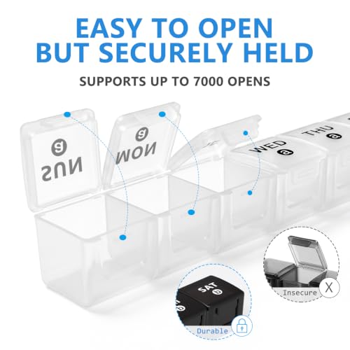 Image of 2-Pack Weekly Large Pill Organizer, Pill Container 7 Day Pill Box