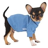 LOPHIPETS Small Dog Turtleneck Sweaters for Teacup Chihuahua Yorkie Puppy Cat Clothes-Light Blue/XXS