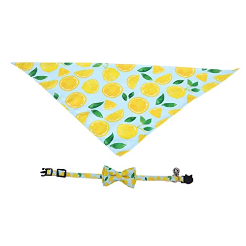 Collar pañuelo para gatos ajustable con cascabel antirperdida diseño frutal 2