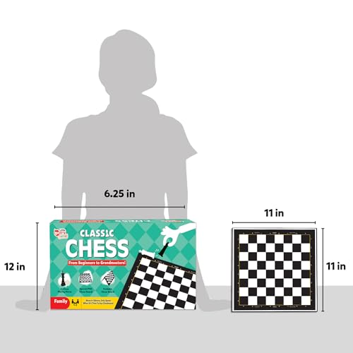Image of Junior Chess Board Game Set (Pack of 6) | 11 inchx11 inch Foldable Game Board | Birthday Return Gifts for Kids Ages 8 9 10 11 12 | Strategy Game | Gift Set