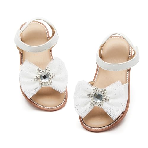 Image of Felix & Flora Toddler Girl Sandals - Little Girl Easter Dress Shoes Lightweight Open Toe Beach Holiday Flats