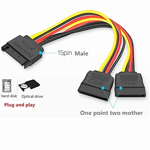 Cable Adaptador de Poder SATA 15 pines con Y-Splitter 20 cm miniatura 4