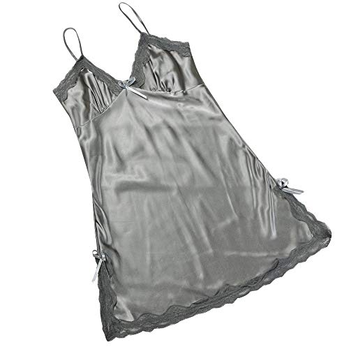 YULONGESS Body Noir Lingerie Night Wear Nightdress Dentelle Hem Sexy Spaghetti Sleepwear Femme Robe Strap Lingerie Chat Cover