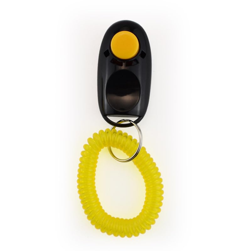 LOVEQI Dog Training Clicker Press Button Animal Learning Trainer Device Toy Portable Small Pet Training Tool with Wrist Strap, Black
