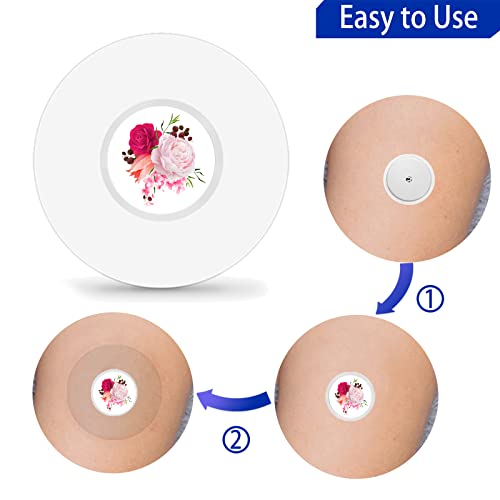 HONYOU Libre 2 Sensor Covers Waterproof Adhesive Patches & Freestyle 14 Days Sensor Stickers with Multi Patterns CGM Tape with Hole Clear, Hypoallergenic & Latex-Free Long Stay, Total 40Pack