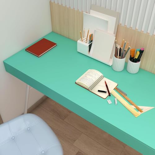 Image of Cyan Solid Matt Peel and Stick Wallpaper Contact Paper Wallpaper Modern Self Adhesive Wallpaper Decorative Removable 2 x 6 Feet