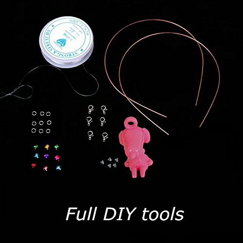 WuikerDuo Kit Perles Pour Enfants - Bracelets Colliers DIY Filles - Perles Colorées Rose Violet Bleu
