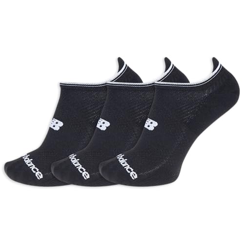 New Balance Unisex Adult Run Repreve No-Show Tab Sock Black 9-11 3-Pack