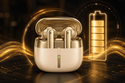 Image of J31 ENC True Wireless Earbuds, Bluetooth 5.3 TWS Earphones with Quad Mic ENC, 40H Playtime, Touch Control, Low Latency, Type-C Fast Charging, Deep Bass, White