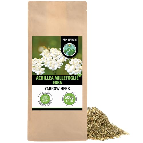 Alpi Nature Achillea Millefoglie Tisana 500g, Erba di Achillea Millefoglie Secca e Tagliata