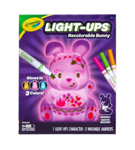 Crayola Light Up Toy Bunny Reusable Coloring Toy Spring Crafts & Decor Bunny Toy for Kids Ages 4+