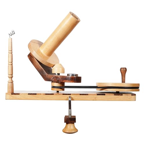 Image of Hind Handicrafts Wooden Yarn Ball Winder for Knitting Crocheting - Handcrafted - Natural Hand Operated - Knitter's Gifts Center Pull Ball Winder (Check 3)