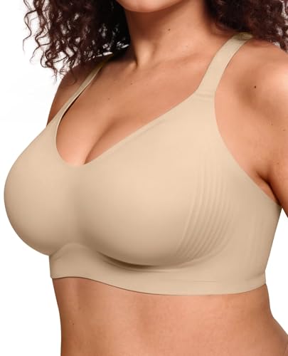 Vertvie Bras for Women No Underwire Wireless Push Up Seamless Full Coverage Comfort Sports Everyday Bra Regular & Plus Size