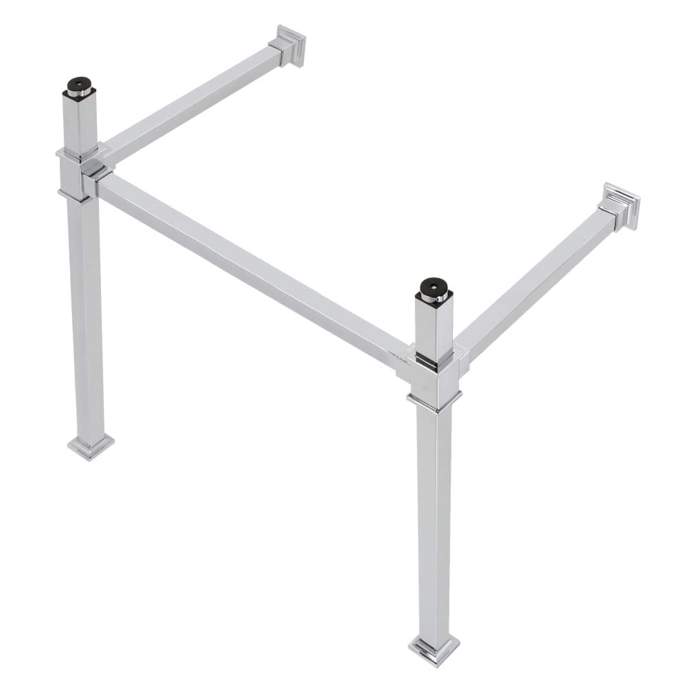 Pieds de lavabo console robustes Kingston Brass VPB3328SQ1 en acier chromé pour vasque suspendue