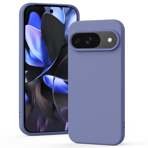 Image of Tobfit Silicone Case for Google Pixel 9 & Google Pixel 9 Pro - Soft Flexible Skin-Friendly Shockproof Protective Matte Cover - Blue Gray