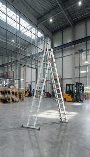 Escalera multifuncional de aluminio de 3 segmentos profesionales 3
