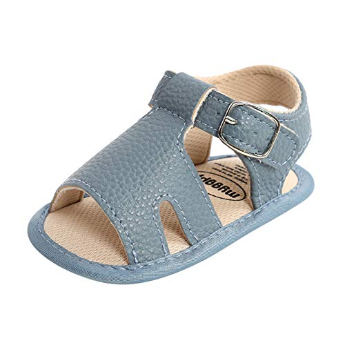 RNTOP Baby Boy and Unisex Sandals Shoes for Infant/Toddlers First Walkers Anti-Slip Soft Sole Flat Shoes (Blue, 12-18 Months)