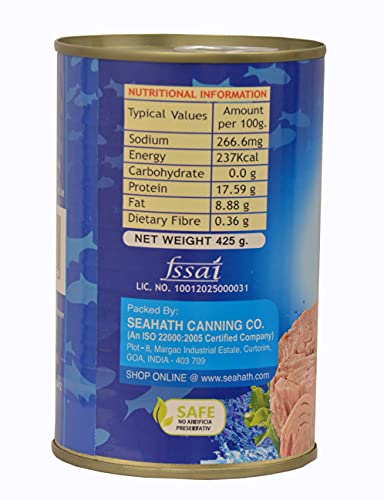Image of Oceans Secret Tuna Chunks in Brine 400gm Pack of 8 Canned Tuna Fish | Balanced Nutrition | Light Taste | in Clean Brine | Premium Cuts Ready to Eat