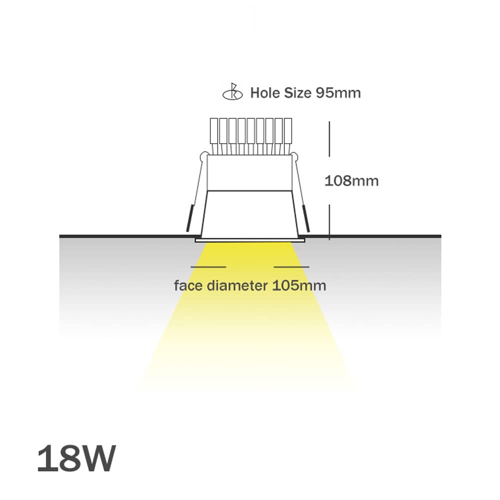 Spot LED encastré 3000K/3500K/4000K/6000K, 2 à 4 Pouces, 4 températures de Couleur sélectionnables, Bord étroit, sans Ampoule