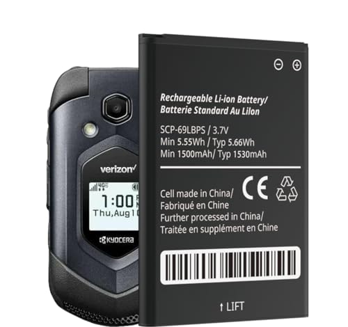 Qoutmcuy SCP-69LBPS - SCP-63LBPS Battery, 2025 New Upgraded Replacement Battery for Kyocera DuraXV LTE E4610 DuraXV E4520 DuraXA E4510 DuraXE E4710 E4281