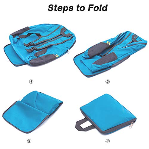 Mochila plegable ligera pack x2 negro y azul 20L miniatura 3