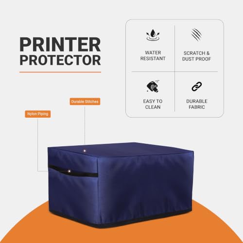 Image of Cranique Printer Cover for HP M126nw LaserJet Pro MFP for Home & office, Easy to clean, Durable Fabric, Foldable design, Dustproof, Water Resistant, Accessory Pocket (M126NW-Blue)