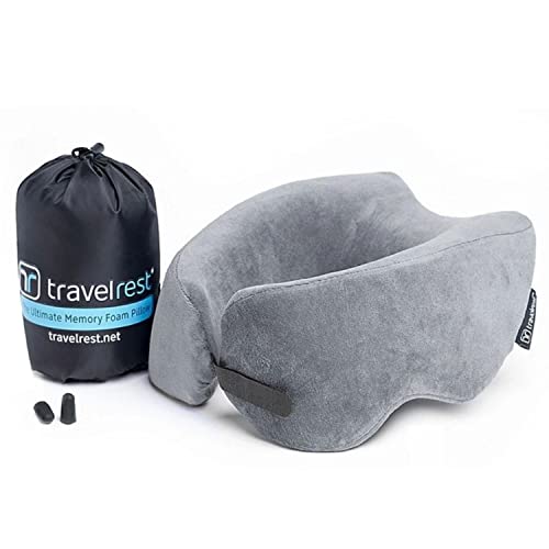 Travelrest® Nest Oreiller de Voyage en Mémoire de Forme Compacte Et Pliable, Ergonomique Élu Meilleur Oreiller de Voyage pour 2018-2021 par Wirecutter