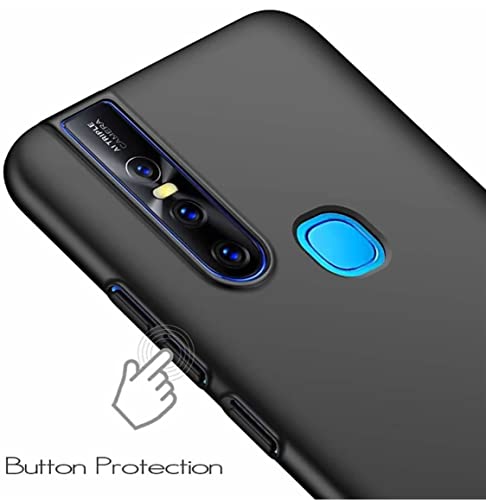 Image of Mobile Back Cover Case for Vivo V15 (Silicone Case|CameraProtection|Black SC1510)