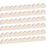 JSIWOTH Wellenförmige Holz Zierleiste, 6er Set Scalloped Holzleisten aus Lindenholz, Dekorative Holzleiste für Schrank, Spiegel, Fenster, Tür & DIY Wanddeko (40 x 4 cm, Unbehandelt)