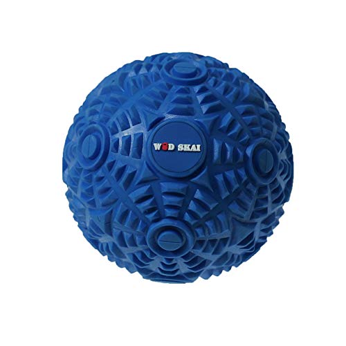 WODSKAI Massage Ball Myofascial Release Lacrosse Ball for Trigger Point Therapy, Muscle Knots, Yoga Therapeutics with 3 Kinds Bag-Free Carrying Bag (Blue 12cm)
